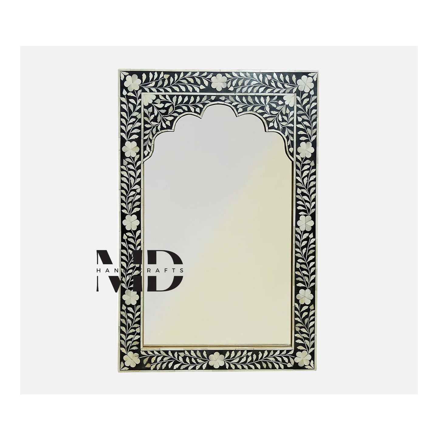 Bone Inlay Mirror Frame / wall decor / mirror  In Floral Pattern